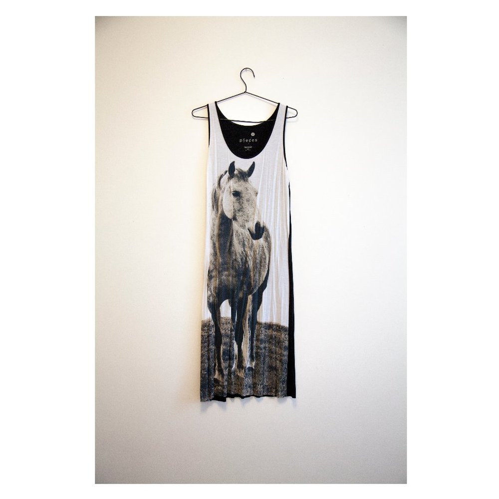 Horse Print Long Dress - Kensie size S